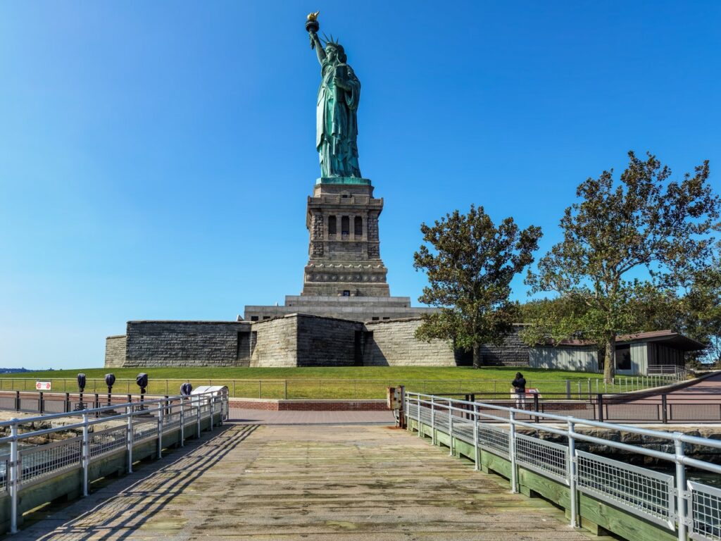 Afbeelding van het Vrijheidsbeeld op het eiland Liberty Island