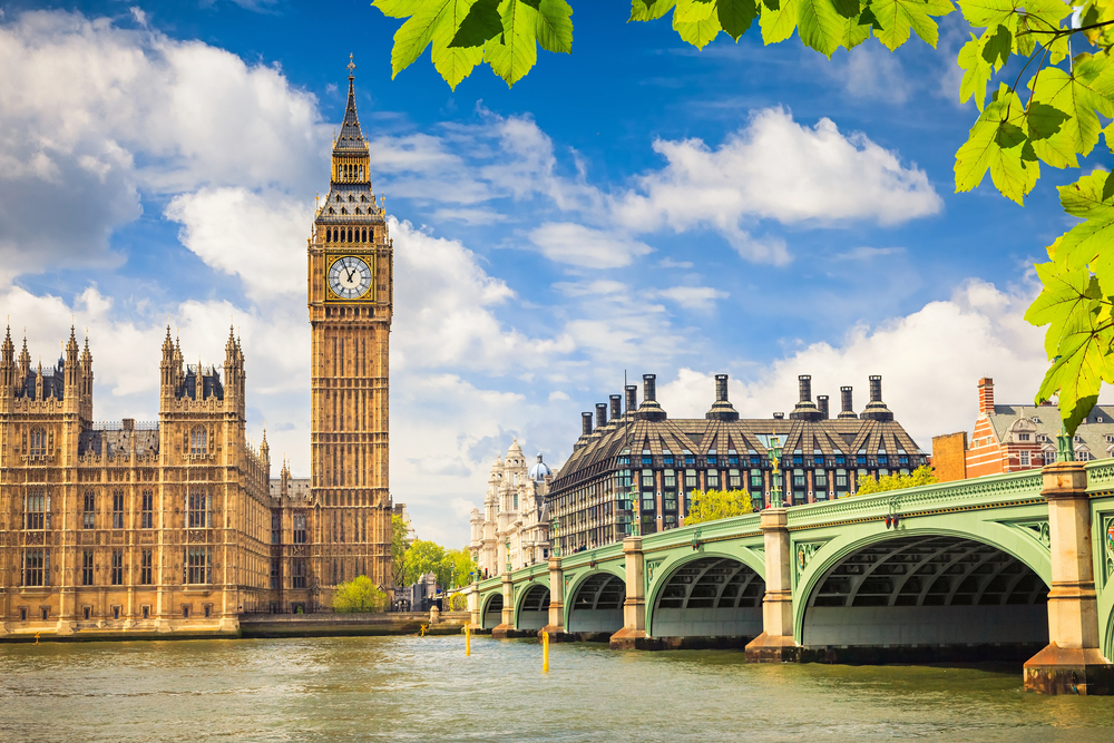 Big Ben Londen in de zomer